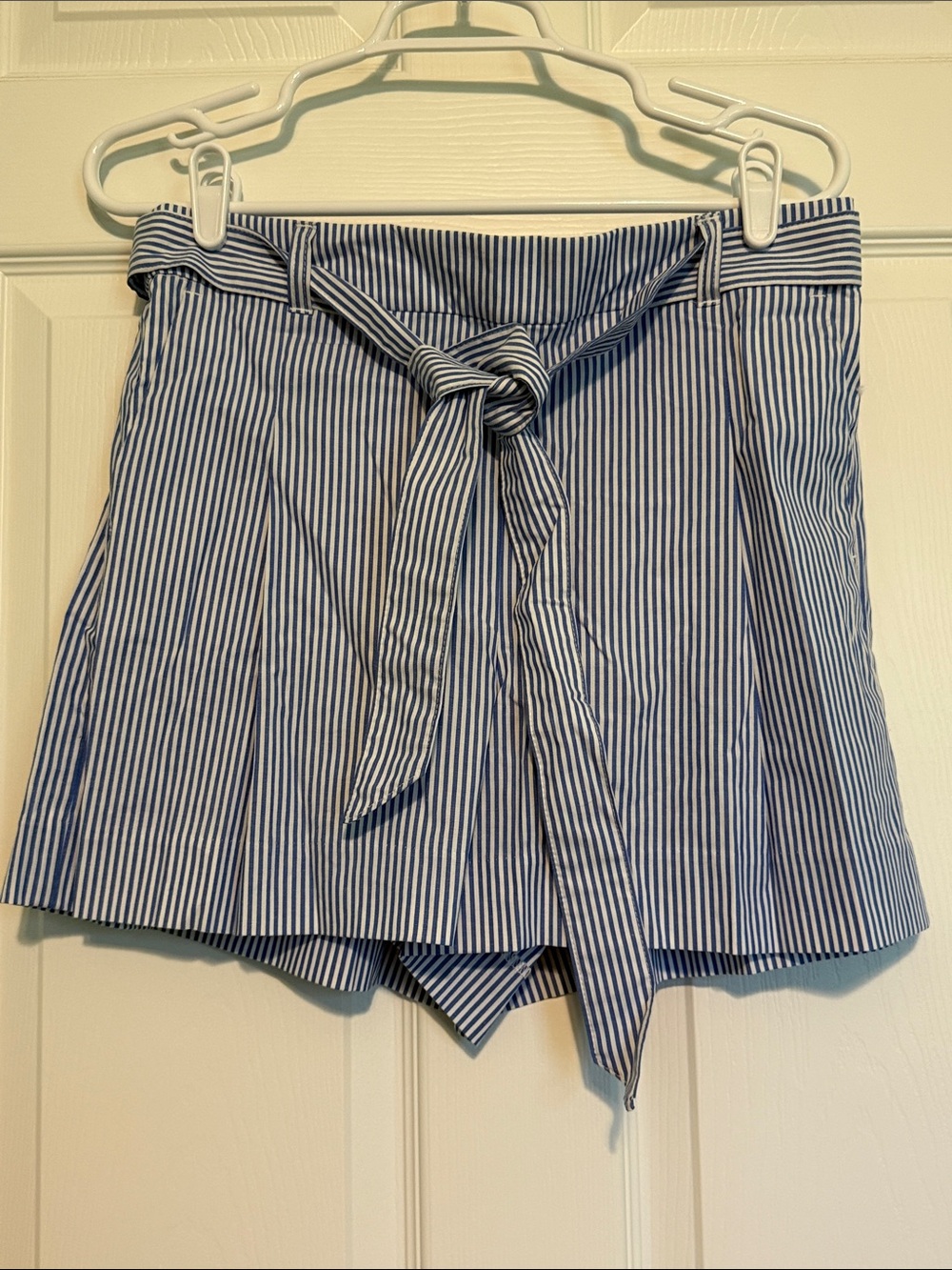 J. Crew Blue & White Striped Tie-Waist Shorts
